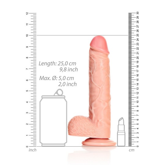 GODE RÉALISTE AVEC TESTICULES STRAIGHT 9 /23 CM FLESH REALROCK