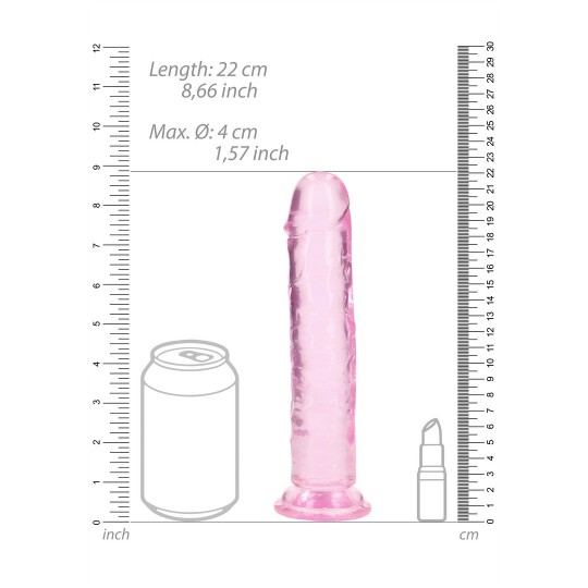 STRAIGHT REALISTIC DILDO WITH SUCTION CUP - 8' / 20