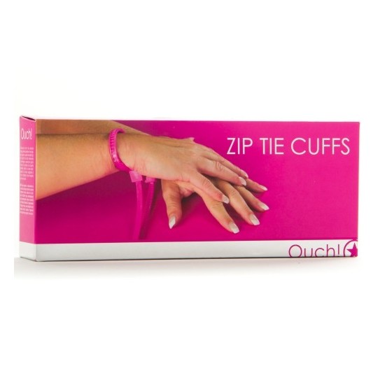 ALGEMAS DESCARTÁVEIS DE PLÁSTICO OUCH! ZIP TIE CUFFS ROSA