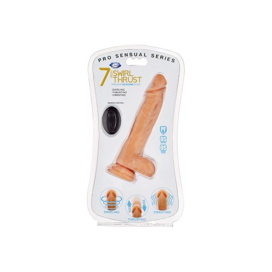 VIBRADOR COM COMANDO PRO SENSUAL SWIRL THRUST 7' 18 CM