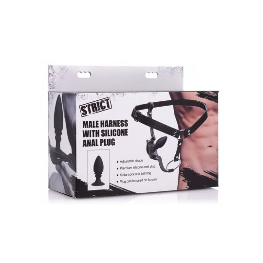 MEN\'S HARNESS WITH SILICONE BUTT PLUG