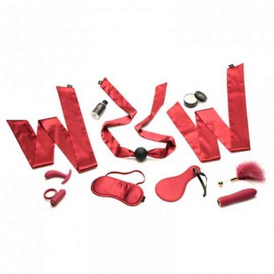 SET DA 11 PEZZI LOVER&#039;S BONDAGE MASSAGE ROSSO XR BRANDS
