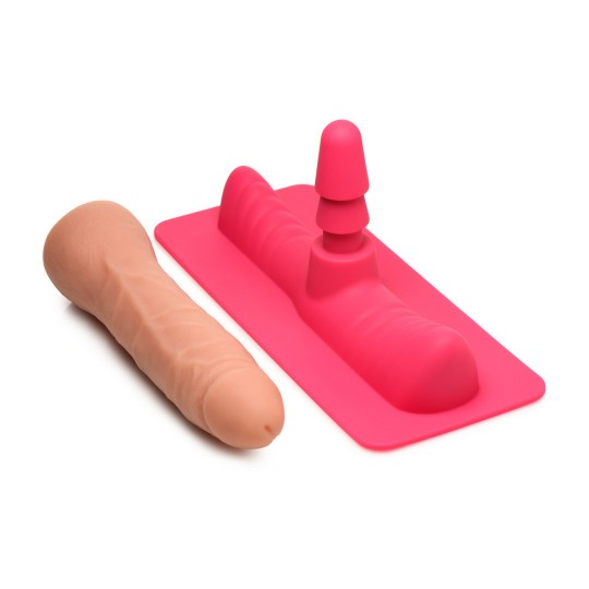 SADDLE ADAPTER WITH DILDO - PINK/FLESH