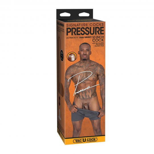 DILDO ULTRASKYN REALÍSTICO PRESSURE - 10&quot; / 25 CM - CHOCOLATE DOC JOHNSON