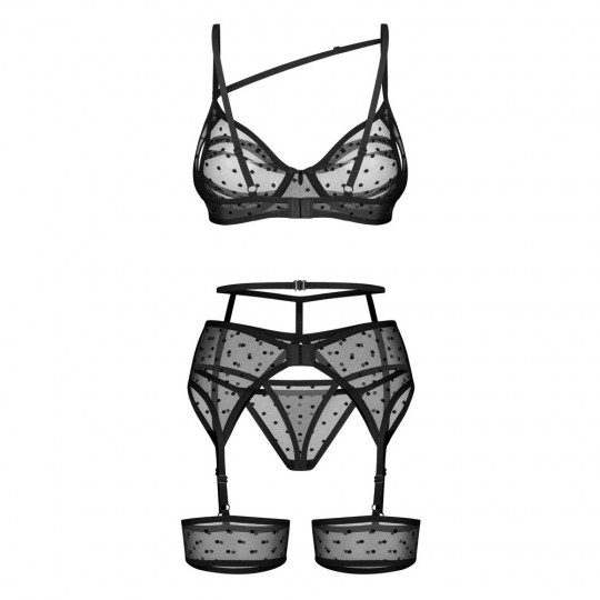 OBSESSIVE 3 PIECE SUSPENDER SET NUITES BLACK