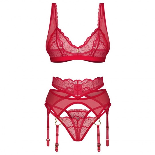 CONJUNTO DE 3 PEÇAS CUPIDE DESIR VERMELHO OBSESSIVE