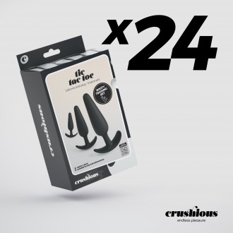 CONFEZIONE DA 24 TIC TAC TOE SET DI PLUGS ANALI PER L'ALLENAMENTO CRUSHIOUS