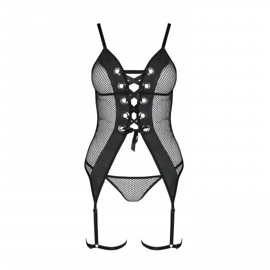 CORSÉ Y TANGA BETH NEGRO PASSION