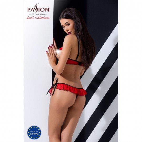 CHERRY SET WITH OPEN BRA RED  - PASSION