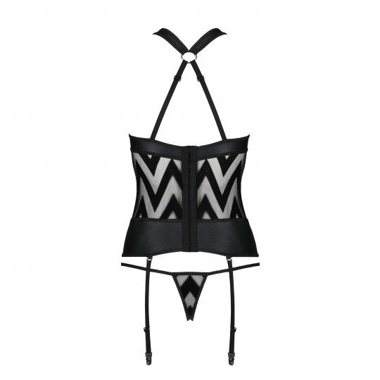 PASSION HIMA CORSET AND THONG BLACK