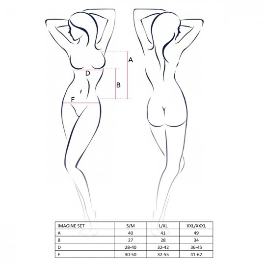 IMAGINE SET WITH OPEN BRA BLACK  - PASSION