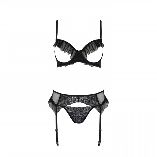 KERRIA SET WITH OPEN BRA BLACK  - ECO PASSION