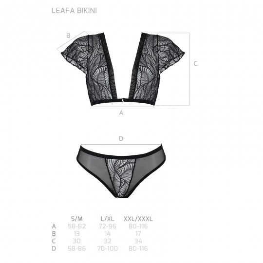 CONJUNTO DE 2 PEÇAS LEAFA BIKINI PRETO ECO COLLECTION PASSION