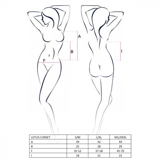 CORSET ET STRING LOTUS NOIR PASSION