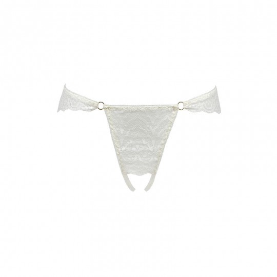 PASSION LYRIA CROTCHLESS THONG WHITE