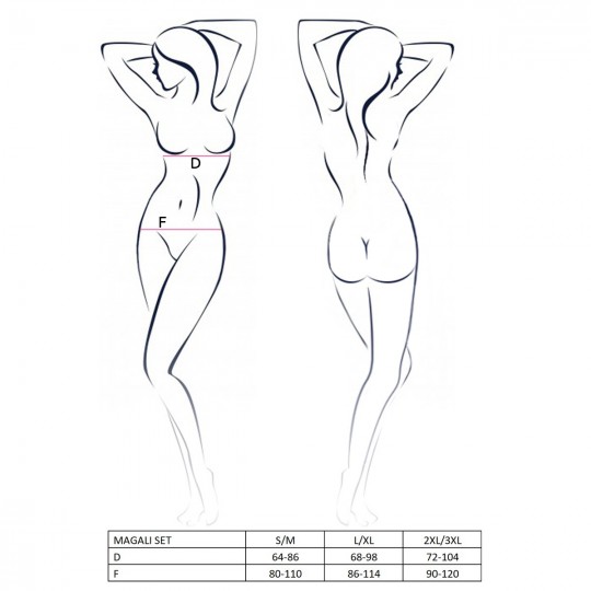 MAGALI SET WITH OPEN BRA RED  - PASSION