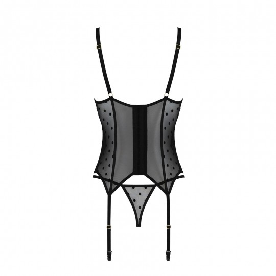 CORSET ET STRING MARINA NOIR DEVIL COLLECTION PASSION