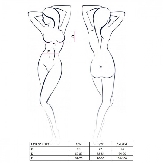 MORGAN SET WITH OPEN BRA BLACK  - PASSION