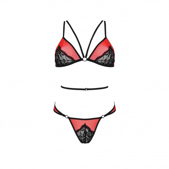 CONJUNTO DE 2 PIEZAS PEONIA ROJO EROTIC LINE PASSION