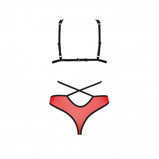 CONJUNTO DE 2 PIEZAS PEONIA ROJO EROTIC LINE PASSION