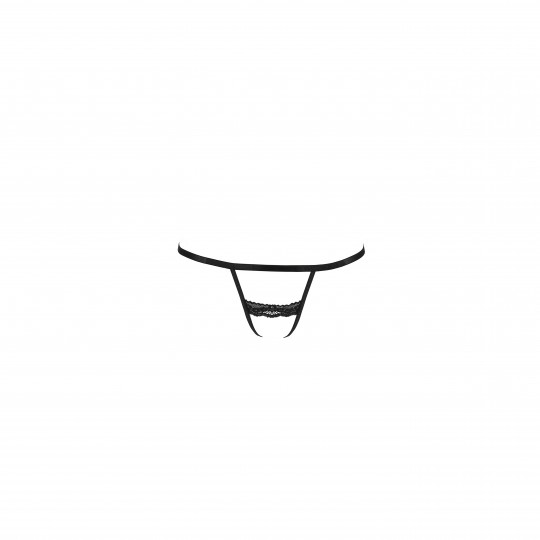PASSION SHELLY CROTCHLESS THONG BLACK