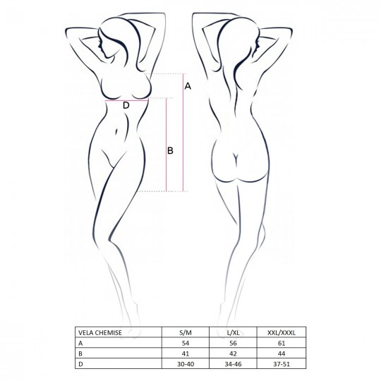 PASSION VELA CHEMISE AND THONG BLACK