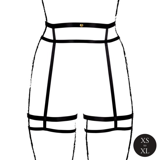 LE DÉSIR DOUBLE STRAP GARTER BELT WITH ADJUSTABLE SLIDERS BLACK