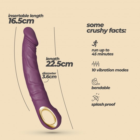 VIBRADOR FLEXÍVEL MAGNUS BEND ROXO CRUSHIOUS