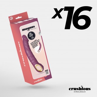 PACK DE 16 VIBRADOR FLEXÍVEL MAGNUS BEND ROXO CRUSHIOUS