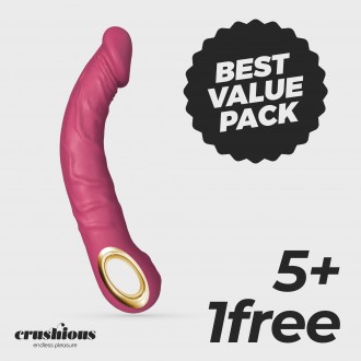 CONFEZIONE 5 + 1 GRATUITO VIBRATORE FLESSIBILE MAGNUS BEND ROSA CRUSHIOUS