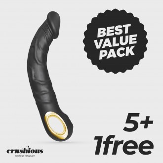 PACK 5 + 1 FREE CRUSHIOUS MAGNUS BEND FLEXIBLE VIBRATOR BLACK
