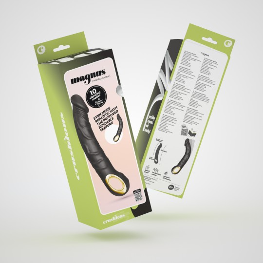 PACK 5 + 1 GRÁTIS VIBRADOR FLEXÍVEL MAGNUS BEND PRETO CRUSHIOUS