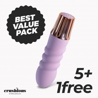 PACK 5 + 1 GRATUITO MINI VIBRATORE MELLOW BUBBLES LAVANDA CRUSHIOUS