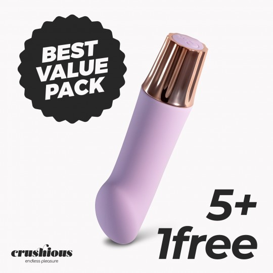 PACK 5 + 1 FREE CRUSHIOUS MELLOW ANGLER MINI VIBRATOR LAVENDER