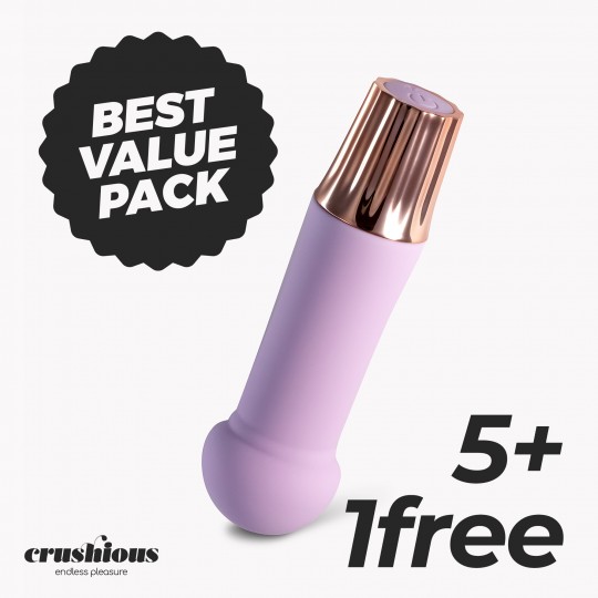 PACK 5 + 1 GRATUIT MINI VIBRATEUR MELLOW PUFF LAVANDE CRUSHIOUS
