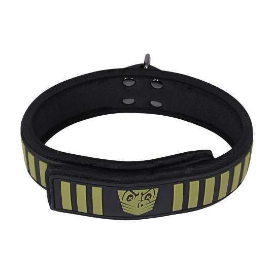 TACTICAL COLLAR AND LEASH - BLACK/GREEN