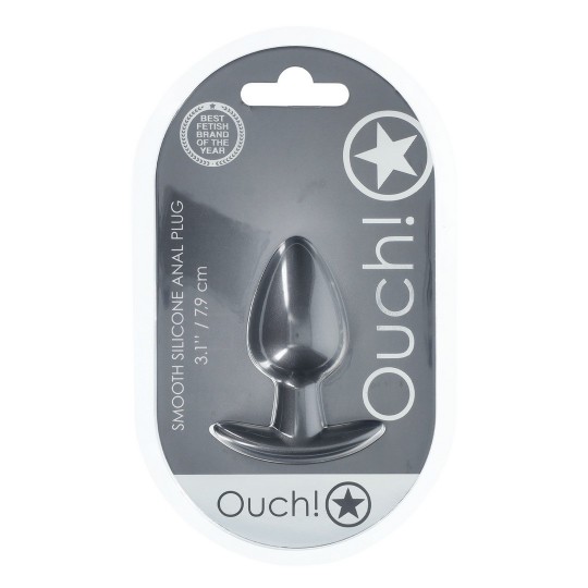 SMOOTH SILICONE ANAL PLUG - MEDIUM - 3.1 / 7,9 CM - GUNMETAL
