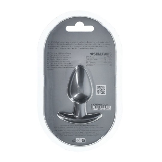 SMOOTH SILICONE ANAL PLUG - MEDIUM - 3.1 / 7,9 CM - GUNMETAL