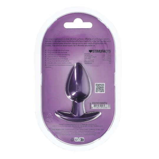 PLUG ANAL SMOOTH SILICONE MEDIUM 3,1 /7,9 CM METALLIC PURPLE OUCH!
