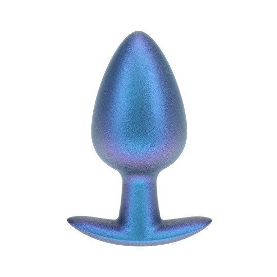 SMOOTH SILICONE ANAL PLUG - LARGE - 3.5 / 8,9 CM - METALLIC BLUE