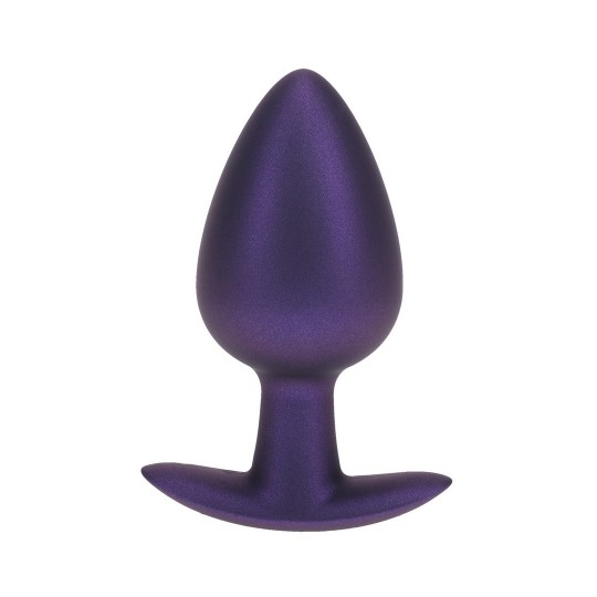SMOOTH SILICONE ANAL PLUG - LARGE - 3.5 / 8,9 CM - METALLIC PURPLE