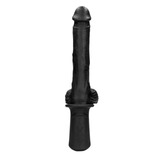 HAND HELD LIQUID SILICONE VIBRATING AND THRUSTING SEX MACHINE - BLACK
