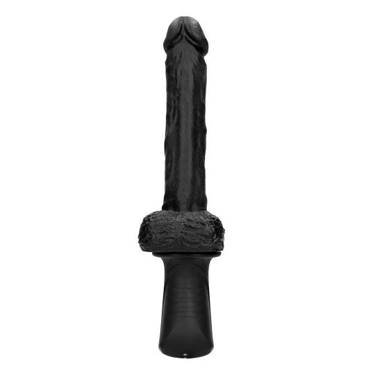 HAND HELD LIQUID SILICONE VIBRATING AND THRUSTING SEX MACHINE - BLACK