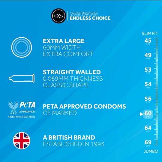 EXS JUMBO - CONDOMS - 12 PIECES