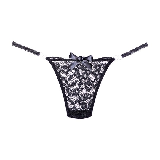 LACE THONG - ONE SIZE - BLACK