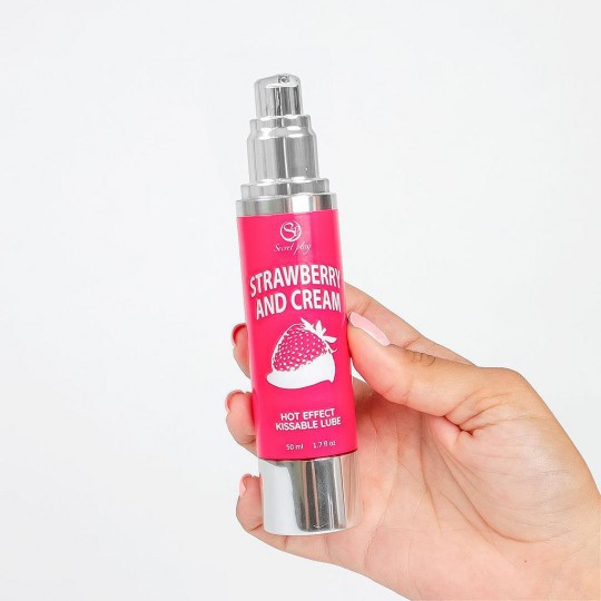 LUBRICANTE DE EFECTO CALOR CON SABOR A FRESA CON NATAS 50 ML SECRET PLAY