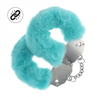 OUCH! HEAVY-DUTY FLUFFY HANDCUFFS BLUE