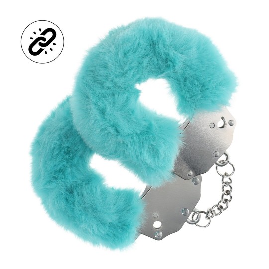 OUCH! HEAVY-DUTY FLUFFY HANDCUFFS BLUE