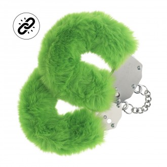 HEAVY-DUTY FLUFFY HANDCUFFS - GREEN