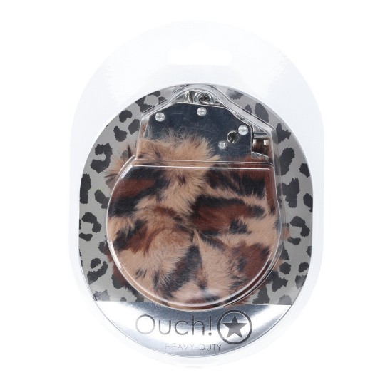 HEAVY-DUTY FLUFFY HANDCUFFS - LEOPARD